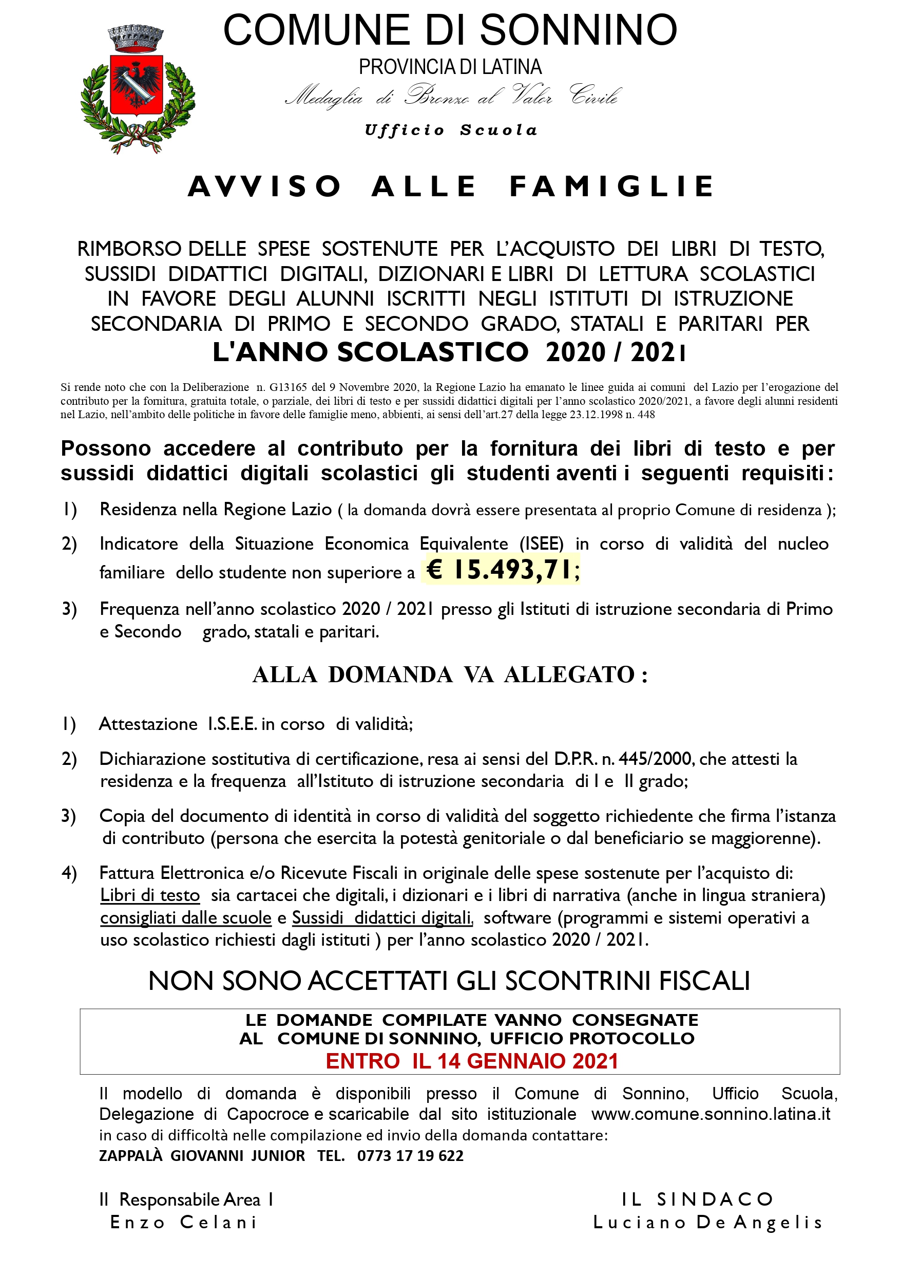 AVVISO RIMBORSO TESTI SCOLASTICI, DIZIONARI, SUSSIDI DIGITALI E LIBRI DI LETTURA